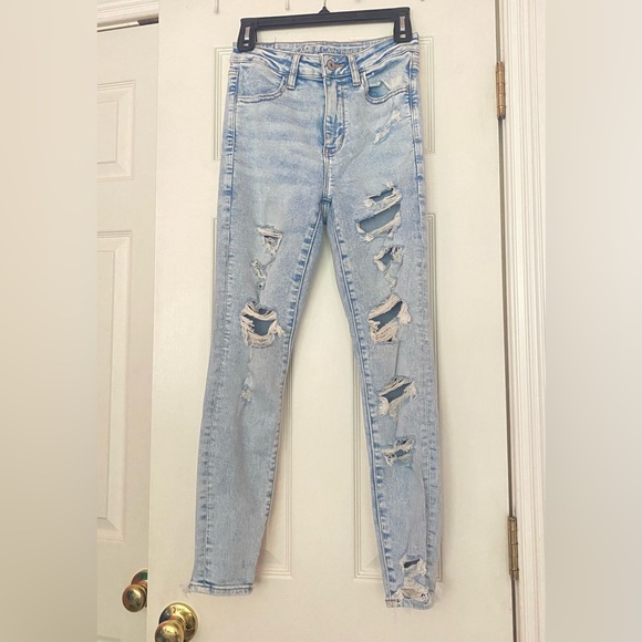 American Eagle Outfitters Denim - American Eagle Super High Rise Light Wash Jegging Skinny Jeans | Short 2